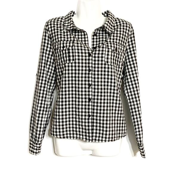 Sugar Rain Black Gingham Button Down Shirt M - Picture 1 of 7
